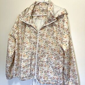 MAURICES Jacket Women's Floral full Zip Windbreaker Hooded Size XXL